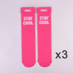 3 Pairs STAY COOL CHILL Letters Hip Hop Harajuku Pink Men's Socks Skateboard Orange Cotton Colorful Letter Long Women Sock