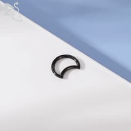 ZS 1 Piece Black Color 316L Stainless Steel Nose Ring For Women Men 8MM Punk Moon Spike Ear Helix Septum Tragus Piercing Jewelry