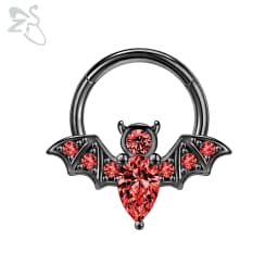 ZS 1 Piece Black Color 316L Stainless Steel Nose Ring For Women Men 8MM Punk Moon Spike Ear Helix Septum Tragus Piercing Jewelry