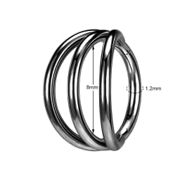 ZS 1 Piece Black Color 316L Stainless Steel Nose Ring For Women Men 8MM Punk Moon Spike Ear Helix Septum Tragus Piercing Jewelry