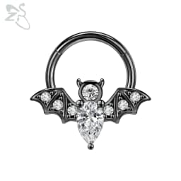 ZS 1 Piece Black Color 316L Stainless Steel Nose Ring For Women Men 8MM Punk Moon Spike Ear Helix Septum Tragus Piercing Jewelry