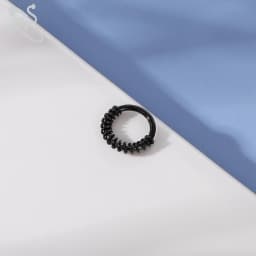 ZS 1 Piece Black Color 316L Stainless Steel Nose Ring For Women Men 8MM Punk Moon Spike Ear Helix Septum Tragus Piercing Jewelry