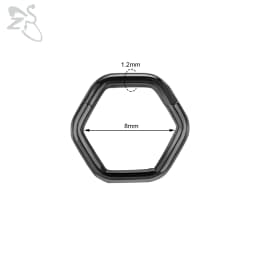ZS 1 Piece Black Color 316L Stainless Steel Nose Ring For Women Men 8MM Punk Moon Spike Ear Helix Septum Tragus Piercing Jewelry