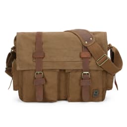 2025 Fashion Vintage Leather Canvas Women's Men's Messenger Bag Cotton Canvas Crossbody Bag Men Shoulder Bag Sling Casual Bag