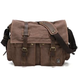 2025 Fashion Vintage Leather Canvas Women's Men's Messenger Bag Cotton Canvas Crossbody Bag Men Shoulder Bag Sling Casual Bag