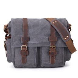 2025 Fashion Vintage Leather Canvas Women's Men's Messenger Bag Cotton Canvas Crossbody Bag Men Shoulder Bag Sling Casual Bag