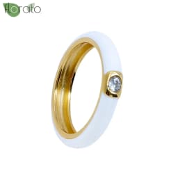 Premium Gold Plated Colorful Enamel Engagement Rings for Women Fashion Wedding Luxury Jewelry Party Women's Accessories
