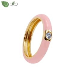 Premium Gold Plated Colorful Enamel Engagement Rings for Women Fashion Wedding Luxury Jewelry Party Women's Accessories
