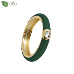 Premium Gold Plated Colorful Enamel Engagement Rings for Women Fashion Wedding Luxury Jewelry Party Women's Accessories