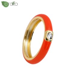 Premium Gold Plated Colorful Enamel Engagement Rings for Women Fashion Wedding Luxury Jewelry Party Women's Accessories