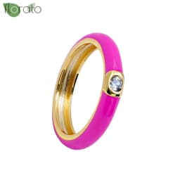 Premium Gold Plated Colorful Enamel Engagement Rings for Women Fashion Wedding Luxury Jewelry Party Women's Accessories