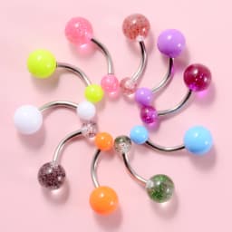 8/10/14pcs Acrylic Colorful Mixed Style Nose Ring Tongue Lip Eyebrow Ring Ear Studs Tragus Helix Lobe Ball Piercing Body Jewelry