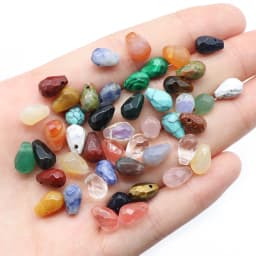 10PC New Reiki Natural Gem Stone Beads Charms Drop-shaped Faceted Moonstone Pendant for DIY Necklace Earring Jewelry Making Gift