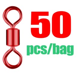 DNDYUJU 50/100pcs 5Color Bearing Swivel Fishing Connector Barrel Rolling Swivel Hooked Snap Fishhook Lure Fishing Accessories