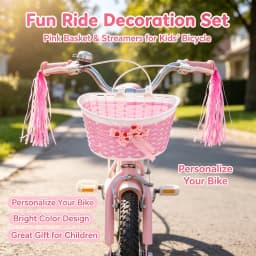Hand Woven Cute Kids Bike Basket Universal Detachable Front Bicycle Storage Basket For Children Bike Scooter Cycling Accessory