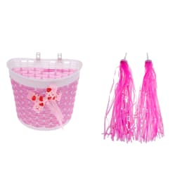 Hand Woven Cute Kids Bike Basket Universal Detachable Front Bicycle Storage Basket For Children Bike Scooter Cycling Accessory