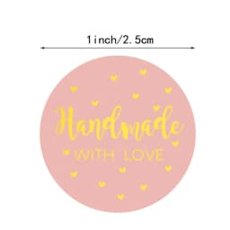 50-500pcs Round Pink Business Label Stickers Paper Cute Thank You Stickers For Baking Packaging Seal Labels Stationery Stickers