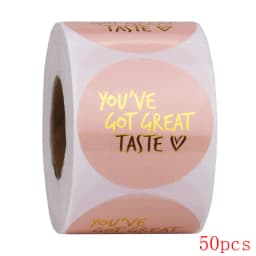 50-500pcs Round Pink Business Label Stickers Paper Cute Thank You Stickers For Baking Packaging Seal Labels Stationery Stickers