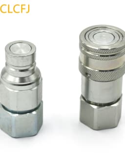 Hydraulic quick connector BSP 1/4 3/8 1/2 3/4 1 flat quick connector socket with spool and valve
