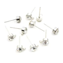 50pcs 4mm 5mm 6mm Rhinestone Pin Stud Earring Findings Basic Pins Stoppers Connector For DIY Jewelry Making Accessories Supplies