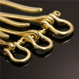 1Piece Solid Brass Keychain D Ring Shackle U-shape Hook Key Ring Wallet Chain Hook Belt U Hook with D Shackle Split Rings