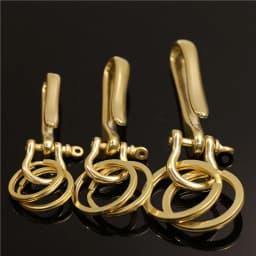 1Piece Solid Brass Keychain D Ring Shackle U-shape Hook Key Ring Wallet Chain Hook Belt U Hook with D Shackle Split Rings