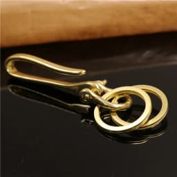 1Piece Solid Brass Keychain D Ring Shackle U-shape Hook Key Ring Wallet Chain Hook Belt U Hook with D Shackle Split Rings