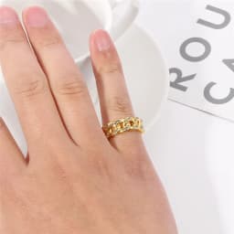 Hiphop Ring Silver Color Cuba Chain Ring Iced Out Paw Setting Micro Crystal Ring For Woman Men Engagement Wedding Finger Jewelry