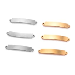 10pcs/lot Stainless Steel Gold Connectors For Jewelry Making Blank Bar Hand Stamping Tags Engraved DIY Making Bracelet