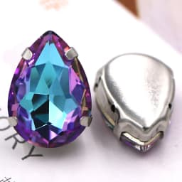 HFOUR 10x14mm/13x18mm Teardrop Shape Glass Crystal Sliver Claw Setting Ab Rhinestones Sew On Garment/Bags/Shoes