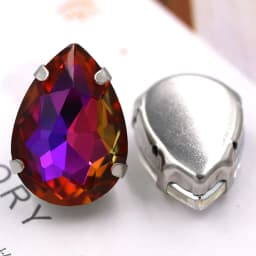 HFOUR 10x14mm/13x18mm Teardrop Shape Glass Crystal Sliver Claw Setting Ab Rhinestones Sew On Garment/Bags/Shoes