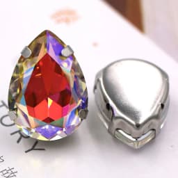 HFOUR 10x14mm/13x18mm Teardrop Shape Glass Crystal Sliver Claw Setting Ab Rhinestones Sew On Garment/Bags/Shoes
