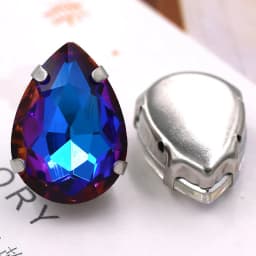 HFOUR 10x14mm/13x18mm Teardrop Shape Glass Crystal Sliver Claw Setting Ab Rhinestones Sew On Garment/Bags/Shoes