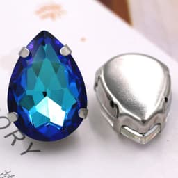 HFOUR 10x14mm/13x18mm Teardrop Shape Glass Crystal Sliver Claw Setting Ab Rhinestones Sew On Garment/Bags/Shoes