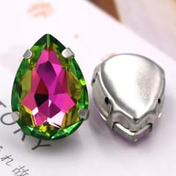 HFOUR 10x14mm/13x18mm Teardrop Shape Glass Crystal Sliver Claw Setting Ab Rhinestones Sew On Garment/Bags/Shoes
