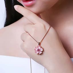 Huitan Fancy Flower Necklace Women Temperament Sweet Chain Neck Female Party Accessories Anniversary Love Gift Fashion Jewelry