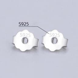 Genuine Real Pure Solid 925 Sterling Silver Earring Stopper Safety Backs Ear Plugs Jewelry Findings Components