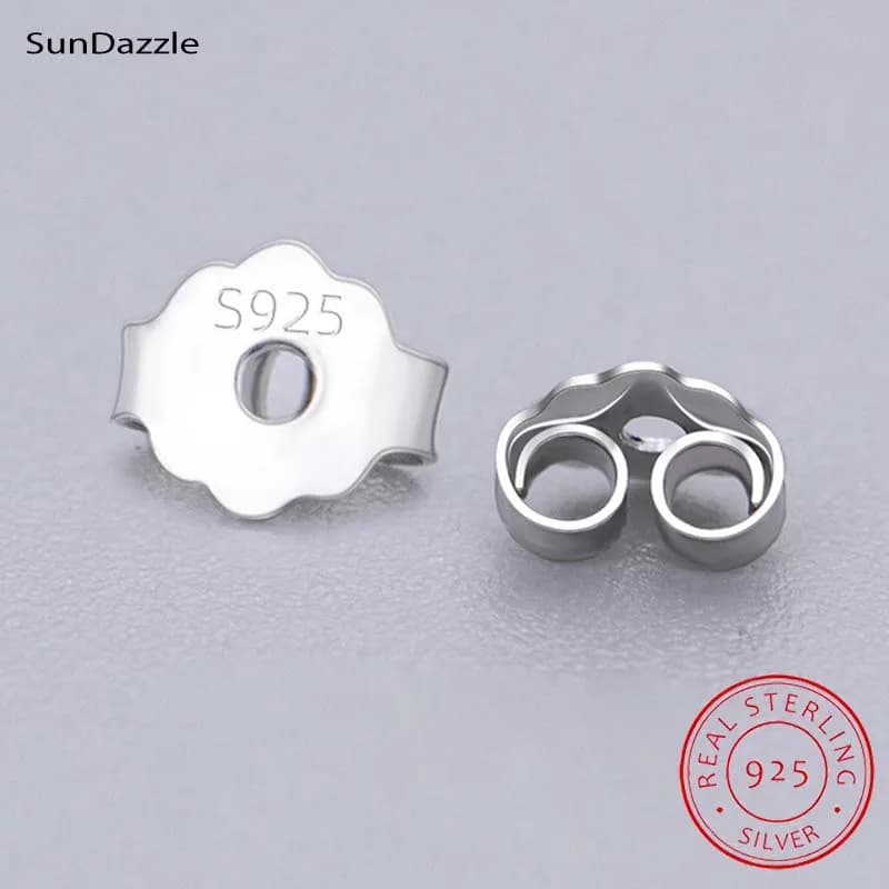 Genuine Real Pure Solid 925 Sterling Silver Earring Stopper Safety Backs Ear Plugs Jewelry Findings Components