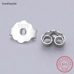 Genuine Real Pure Solid 925 Sterling Silver Earring Stopper Safety Backs Ear Plugs Jewelry Findings Components