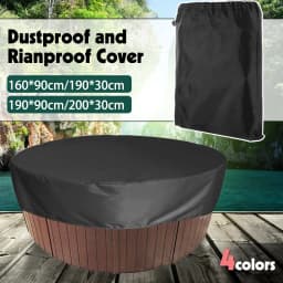 Round Bathtub Cover Outdoor Anti-UV Protector Spa Hot Tub Dust Waterproof Covers Anti-UV Material  Waterproof Strong Durable