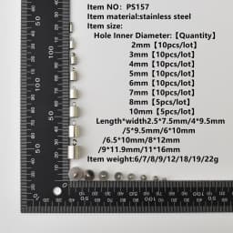 5-10Pcs/Lot 2-10mm Stainless Steel Tassel Caps Leather Cord Bracelet End Tips Crimp Caps For Jewelry Making Supplies Accessories