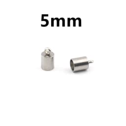 5-10Pcs/Lot 2-10mm Stainless Steel Tassel Caps Leather Cord Bracelet End Tips Crimp Caps For Jewelry Making Supplies Accessories