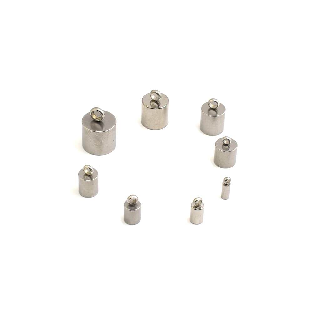 5-10Pcs/Lot 2-10mm Stainless Steel Tassel Caps Leather Cord Bracelet End Tips Crimp Caps For Jewelry Making Supplies Accessories