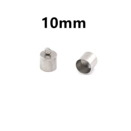 5-10Pcs/Lot 2-10mm Stainless Steel Tassel Caps Leather Cord Bracelet End Tips Crimp Caps For Jewelry Making Supplies Accessories