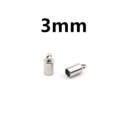 5-10Pcs/Lot 2-10mm Stainless Steel Tassel Caps Leather Cord Bracelet End Tips Crimp Caps For Jewelry Making Supplies Accessories