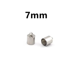 5-10Pcs/Lot 2-10mm Stainless Steel Tassel Caps Leather Cord Bracelet End Tips Crimp Caps For Jewelry Making Supplies Accessories
