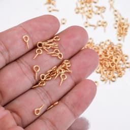 100pcs Stainless Steel Tiny Mini Eye Pins Eyepins Hooks Eyelets Screw Threaded Gold Clasps HooksFor Diy Jewelry Making Wholesale