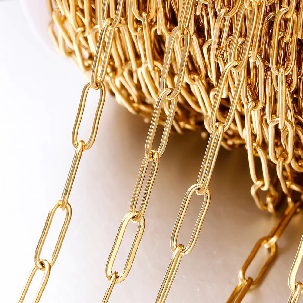 1M 3/4mm Stainless Steel Chain No Fade Cable Gold Chains for Necklace Bracelet Anklet DIY Jewelry Making Components Wholesale