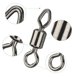 DNDYUJU 100pcs Fishing Connector Eight Word Ring Diamond Swivels Eye Rolling Swivel Fishhooks Lure Connector Fishing Accessories
