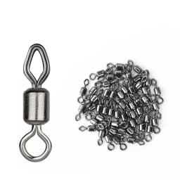 DNDYUJU 100pcs Fishing Connector Eight Word Ring Diamond Swivels Eye Rolling Swivel Fishhooks Lure Connector Fishing Accessories